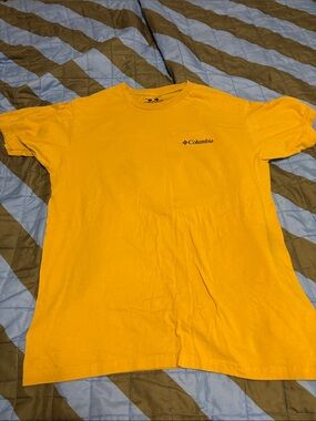 Columbia Bright Yellow Logo Short Sleeve Tee